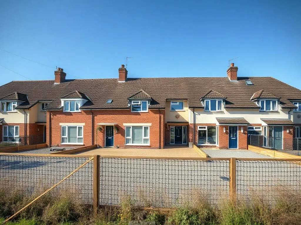 The site involved in semi and detached stock, near Ongar, seen from a distance