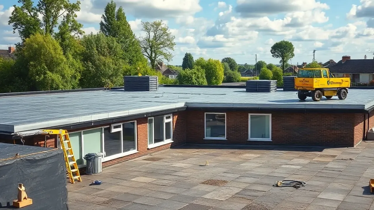 The site involved in Shenfield flat-roofing projects, near Ongar, seen from a distance